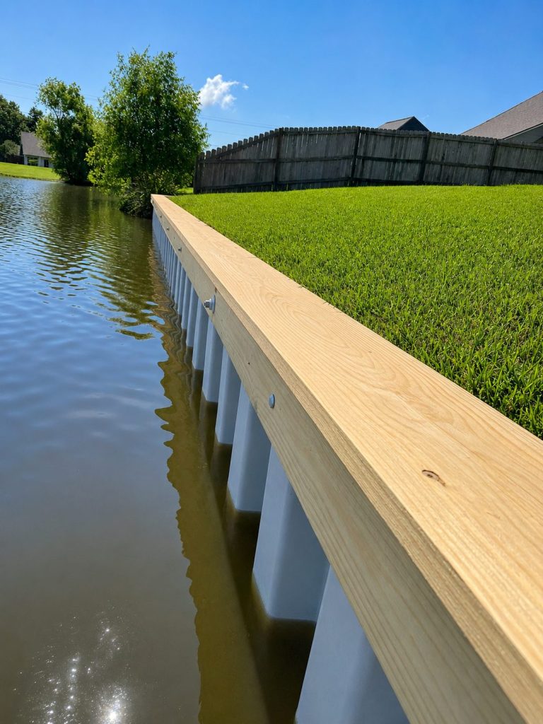bulkhead replacement signs - new vinyl bulkhead installation Baton Rouge LA